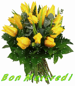Gif animé Bon mercredi fleurs jaunes